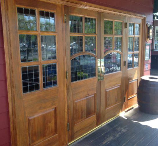 Stained wood entry doors