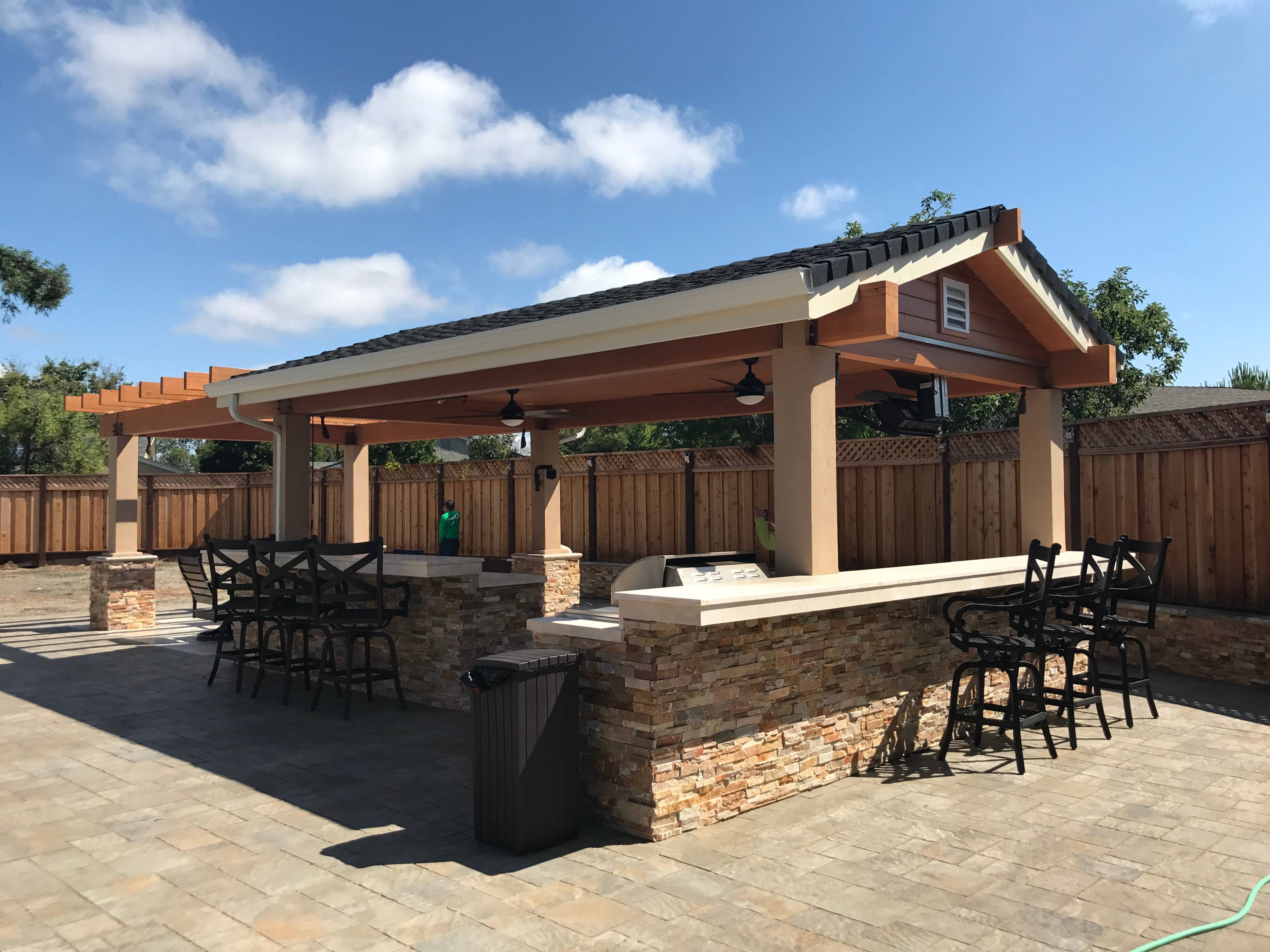 Outdoor patio pavilion and trellis painting